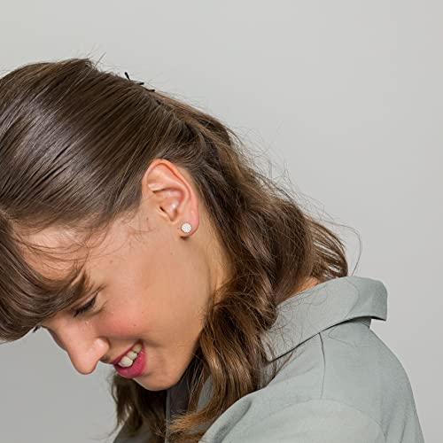 PAVOI 14K Gold Plated Sterling Silver Post Stud Earrings for Women | Pave CZ Mini Disc | Gold Earrings for Women4