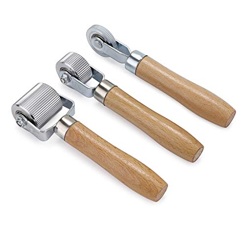 Ownmy 3Pcs Car Sound Deadening Roller Metal Sound Noise Insulation Tool For Auto Noise Roller Car Sound Deadener Application Installation Tool With Rolling Wheel Wooden Handle Fit For Tire Tube Patch #TOP3