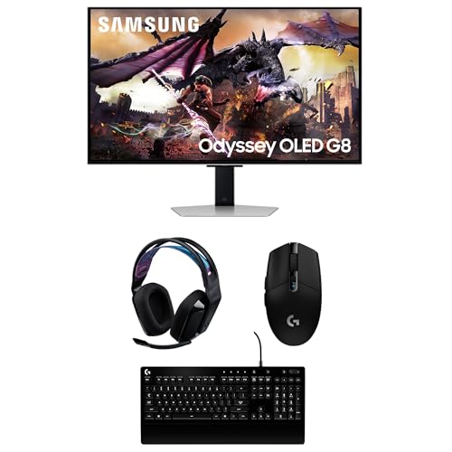 Image of Samsung 32DG8 32 inch Odyssey G80SD 4k UHD Smart Gaming Monitor with G535 Headset, G213 Keyboard, and G305 Mouse (2024)