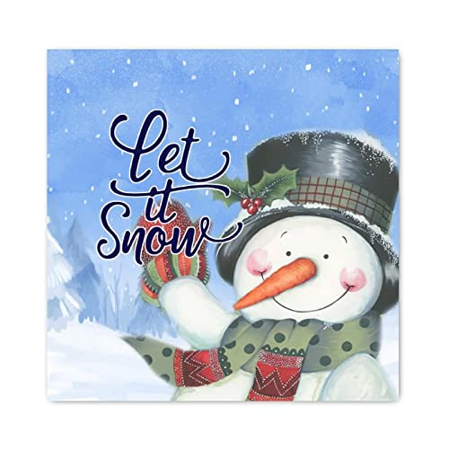 Plaque en bois Let It Snow de Noël rustique pour déco murale - 2