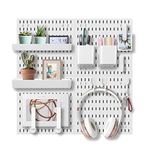 Wall Organizer Peg Board – Elevate And Declutter Your Gaming And Office – Create A Perfectly Structured Space(White)