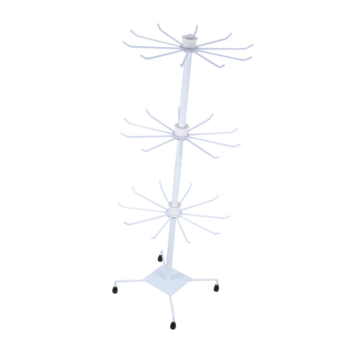 Présentoir rotatif bijoux support métallique 3 niveaux rangement vertical accessoires