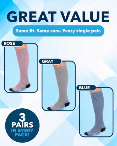Image of Doctor's Select Bamboo Viscose Light Compression Socks for Women & Men - 3 Pairs, 8-15 mmHg Compression Socks, Knee High