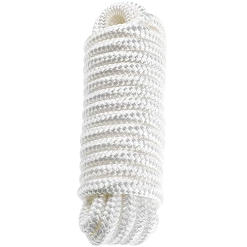 BOOMSTART Festmacherleine aus doppelt geflochtenem Nylon, 16 mm (5/8') x 7,6 m (25 ft), 38 cm (15') Auge, Bruchlast 3.500 kg (7.700 lbs), Arbeitslast 700 kg (1.540 lbs) – Für Boote bis 13,7 m (45 ft)