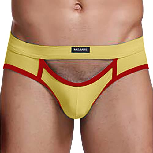 Men's Jock Strap Athletic Supporter For Men Sexy Jockstrap Male Underwear Mens Briefs Underwear Design (Yellow, L)2