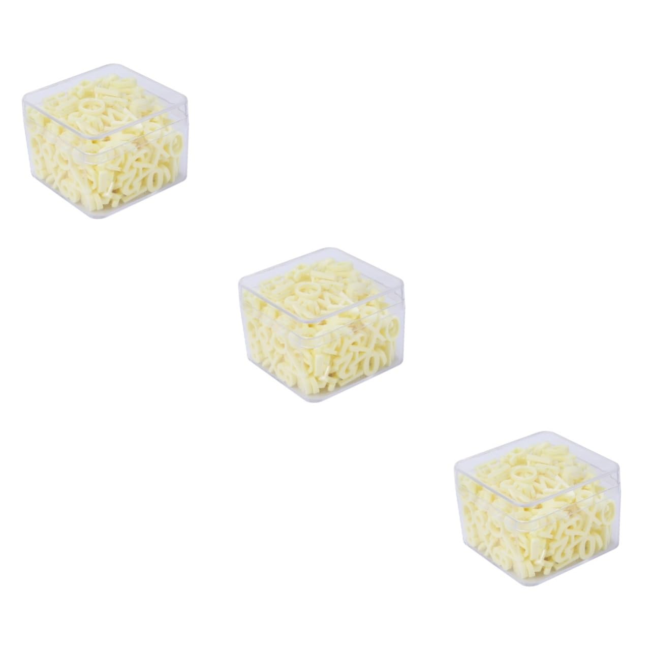 TEHAUX Lot de 3 Kits de Perles : 200 Perles en Résine avec Lettres Mixtes Pendentifs Alphabet pour La Fabrication de Bracelets Jouets Éducatifs Lettres Acryliques Jaunes 200 pièces X 3