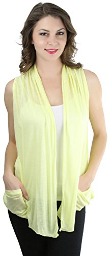 Image of ToBeInStyle Womens Open Front Casual Shrug Lightweight Layering Cardigan Sleeveless or Short Sleeve