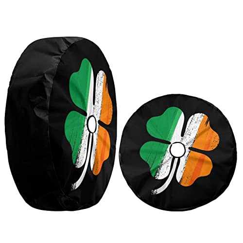 Image of Irish Shamrock Spare Tire Cover with Backup Camera Hole Wheel Tire Cover Fit Trailer, RV, SUV and Many Vehicle 17inch