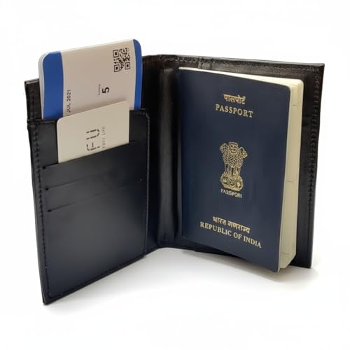 Image of Synthetic Leather Unisex Lightweight Magnetic Closure Passport Covers (Blue and Grey)