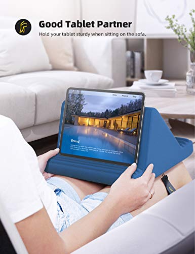 Image of Lamicall Tablet Pillow Stand, Pillow Soft Pad for Lap - Tablet Holder Dock for Bed with 6 Viewing Angles, for iPad Pro 9.7, 10.5, 11, 12.9 Air Mini 4 3, Kindle, Galaxy Tab, E-Reader, Royal Blue