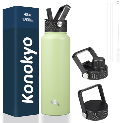 Image of Konokyo 40 oz Insulated Stainless Steel Water Bottle with Straw Lid