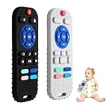 Hooku 2 Pack Remote Teether for Infants, Silicone Teethers for Babies 6-12 Months, Baby Teething Toys for 0-6 Months, Sensory Toys for Toddlers, Newborn Gifts for Boys and Girls