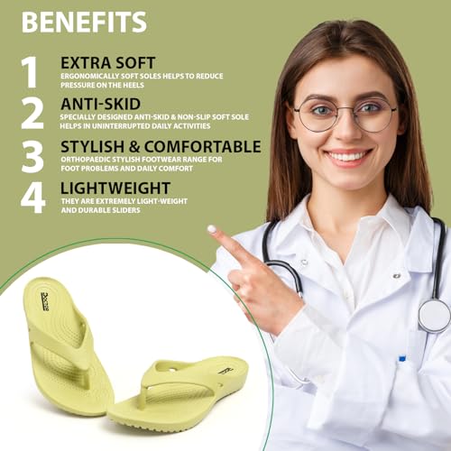 Image of DOCTOR HEALTH SUPER SOFT Women Ultra Soft Cushion Footbed Slipper | Comfortable Light Weight Waterproof Slippers |Adult Flip Flops Mild Acupressure | All Day Wear