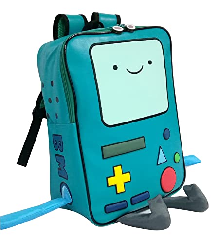 BeeMore Cartoon Robot Travel Laptop Cute Backpack Blue PU Robot Animal BeeMore Finn Jake Adventure Trip Backpack Water Resistant College Computer Bag Gift for Men & Women Fits 15.6 Inch Notebook