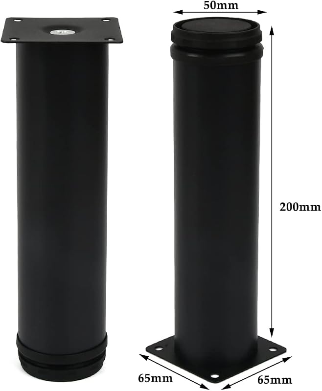 TIMESETL Bútor Lábak 20cm Fekete Rozsdamentes Acél 4db Szekrény Láb