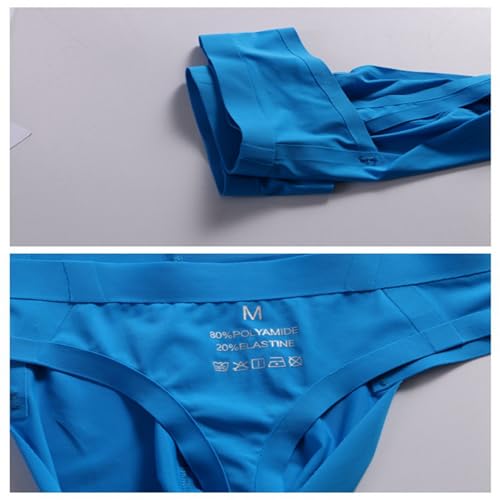 Men Ultra-thin Seamless Thong Ice Silk Underwear Male Sexy U Pouch T-back Bikini Low Rise Brief4