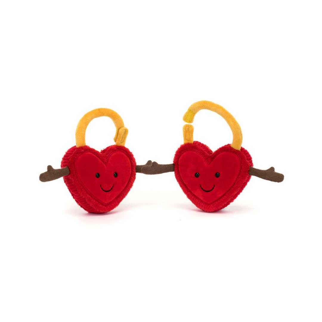 Jellycat Amuseables Val & Tina Liebesschlösser, 15,2 cm, lustige Geschenkidee