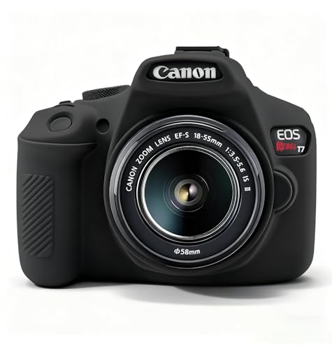 Image of Case for Canon EOS Rebel T7 Rebel T6 Camera, Soft Silicone Rubber Protective Camera Case Cover Accessories, Lightweight, Anti-Scratch with Button Marking for EOS Rebel T7 T6 (Black)