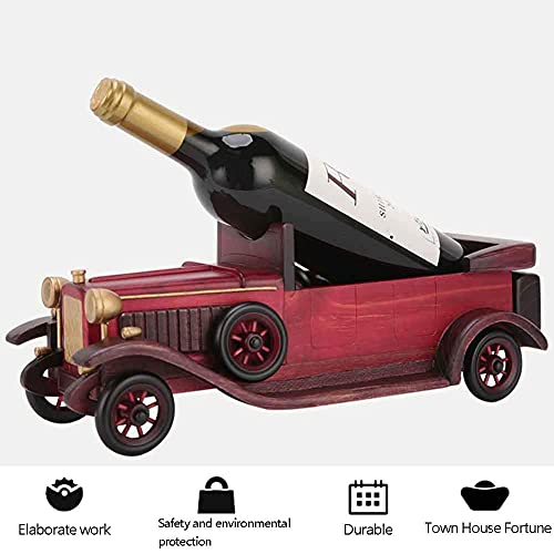 Soporte para botellas de vino vintage de madera sólida miniatura 6