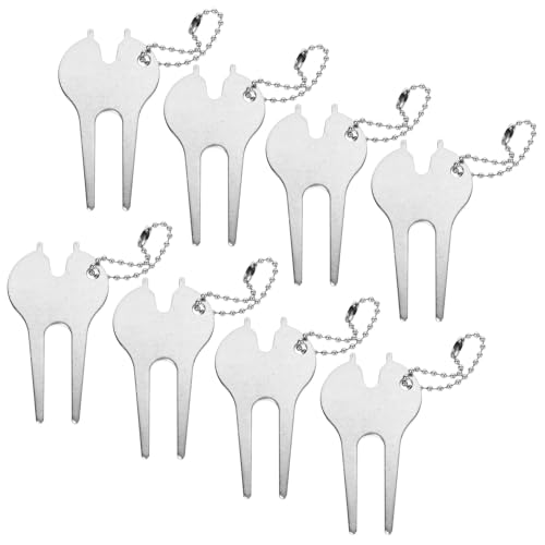 GRIRIW 8Pcs Golf Divot Repair Forks Lawn Repair Tools Portable Golf Ball Fixing Accessories for Lightweight and Convenient for Golfers