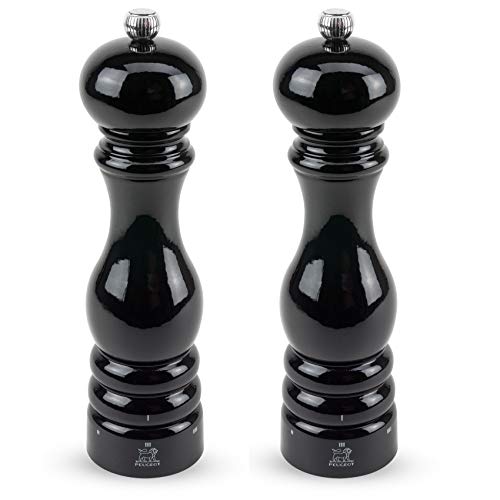 Peugeot Paris U'Select 9-Inch Pepper & Salt Mill Set, Black Lacquer