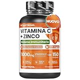 Vitamina C 1000mg Zinco Vitastrong Vegan, 1 Compressa/Giorno (Scorta 5 Mesi) Qualità Premium, Vitamina C Zinco Integratore Alto Dosaggio (Vitamina C e Zinco)