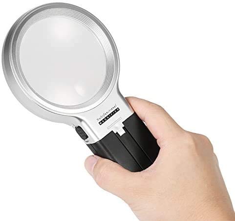 Loupe 3 fois pliable pour lire sans fatigue oculaire avec support LED - 3