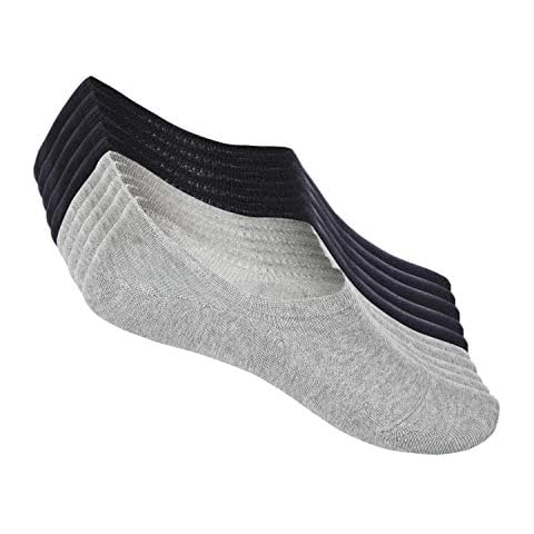 FALARY No Show Socks Mens Women Invisible Trainer Low Cut Ankle Loafer Boat Footies Non-Slip Graps Casual 10 Pairs_Grey_Black_9-11 Cover