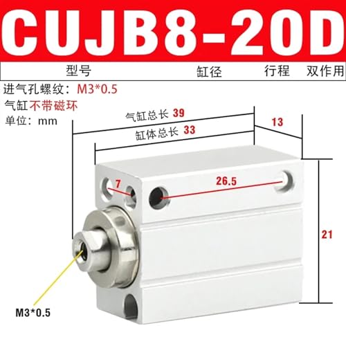 Cilindro neumático CUJB8 mini para ahorrar espacio modular 3