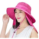 [LQINGBZ] ガーデニング レディース メンズ 帽子 つば広 ハット 4WAY使い方 UVカット 日よけ帽子 サンバイザー おしゃれ帽子 フェイスカバー 折りたたみ 使いやすい 便利 日焼け対策 農作業 紫外線対策 熱中症対策 (Freesizeローズレッド)