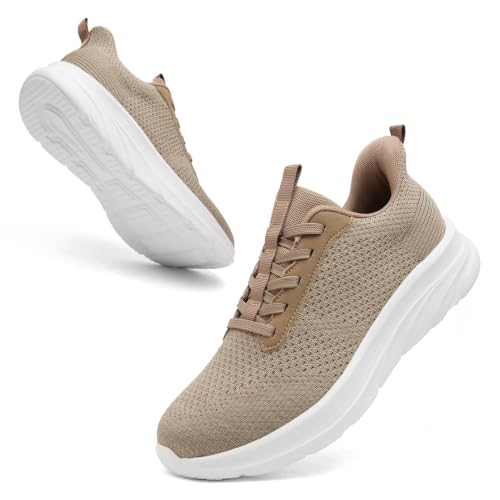DimaiGlobal Zapatillas Deportivas Hombre Slip On Zapatillas de Deporte Sneakers Calzado Deportivo Ligeras y Transpirables Zapatillas Running Correr 45EU Marrón