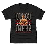 500 LEVEL Forrest Griffin UFC Youth Shirt - Forrest Griffin Outline Name WHT (Tri Black, 10-12Y Large)