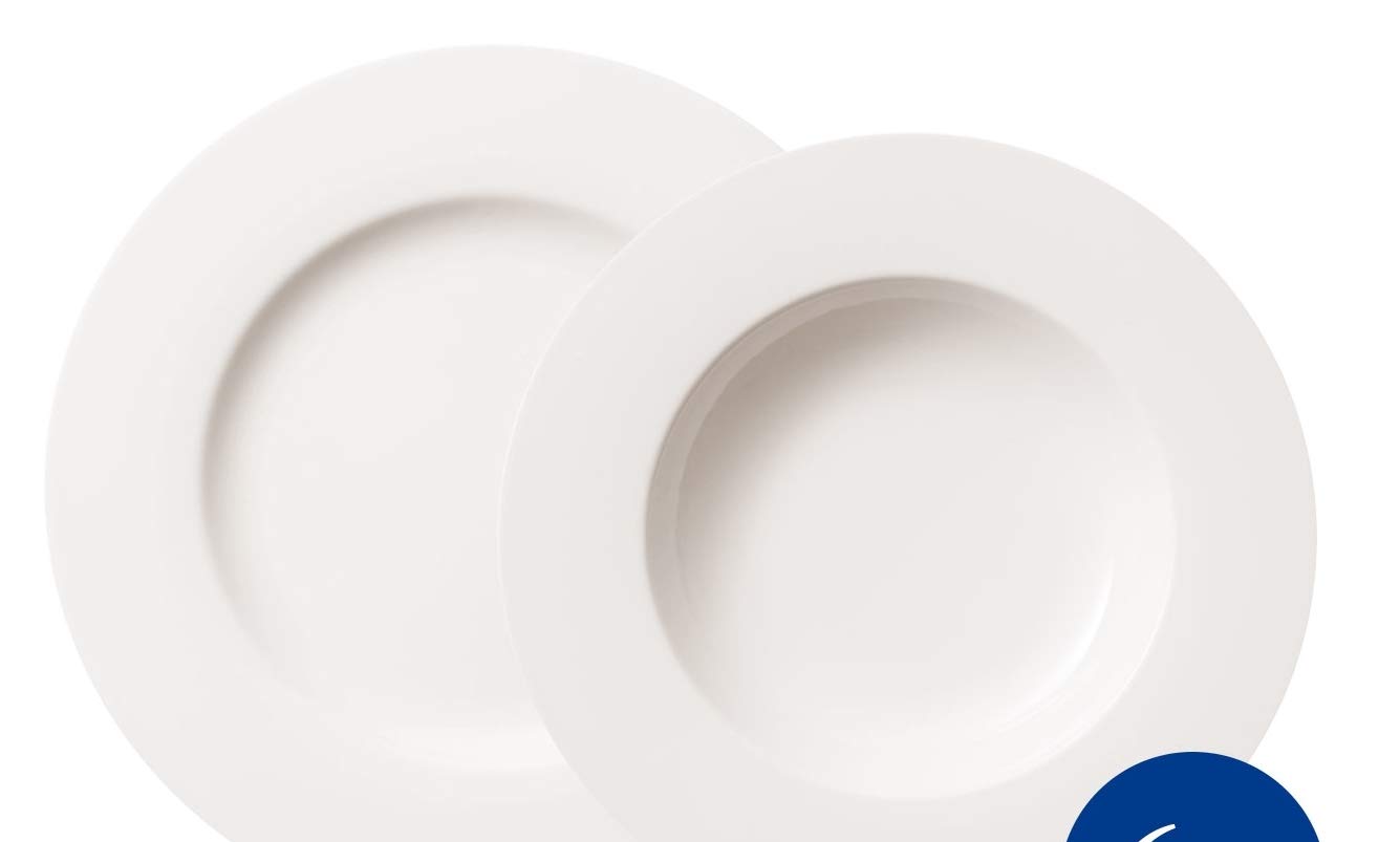 Villeroy & Boch - Twist White Dinner Set 12 Pezzi Bianco, Lavabile in Lavastoviglie, Adatto per Microonde, Piatto, Set di Stoviglie, Servizio Piatti 6 Persone, Porcellana Premium