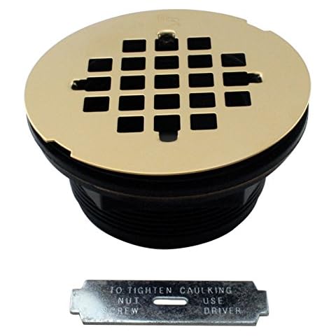 Westbrass D206P-01 PVC Shower Drain Set, Polished Brass Cover