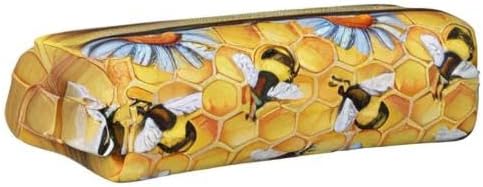 Miniatura 10 de IMPCOKRU Bolsa Pequeña para Lápices, Bolsa de Lápices de Estudio, Estuche para Llaves, Abeja y Colmena Dorada, Estuche de Almacenamiento de