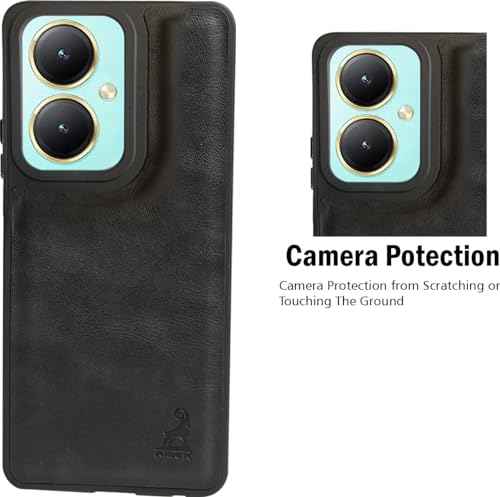 Image of AIBEX Shield Back Cover Case Compatible with Vivo Y27 4G Back Cover | Flexible Vegan Leather | Full Camera Protection | Raised Edges | Super Soft-Touch | Bumper Case