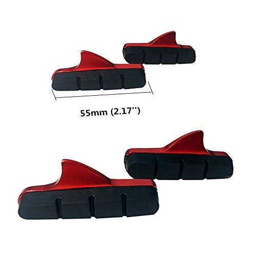 Pioneeryao Sport Road Bike Cycle Bicycle Brake Pads Block 2 Pairs (Red) #TOP3