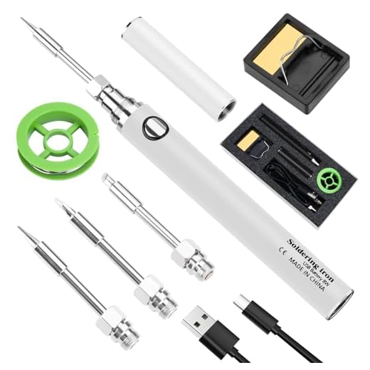 KKMOL Cordless Soldering Iron Kit - Portable Cordless Soldering Iron with Built-in 800mAh Battery, includes 3 soldering tips for soldering and features 3 Temperature Adjustment settings.