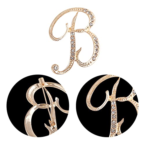 Image of Letter Brooch Pins, Alloy Lapel Pin Gold and Silver for Women, Girls, Men