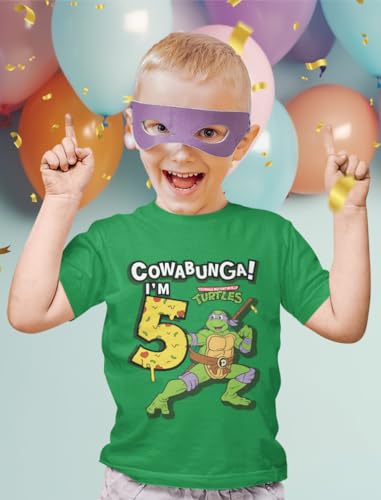 TMNT Party Tee for Boys - Cowabunga Ninja Turtles Pizza Shirt Gift for 4th, 5th, 6th Birthday Toddler Kids3