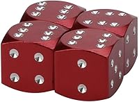 Vista 6 de Tapas de vástago de válvula de neumático de dados – Paquete de 4 tapas de válvula de neumático de automóvil de aleación de aluminio, a prueba