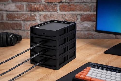 Image of 3.2'' inch HDD Stacker External Hard Drive Enclosure for 4 Hardisks,SATA HDD SSD RAID Enclosure, HDD /SSD Stackable Enclosure, Easy-Install Shockproof,HDD Caddy