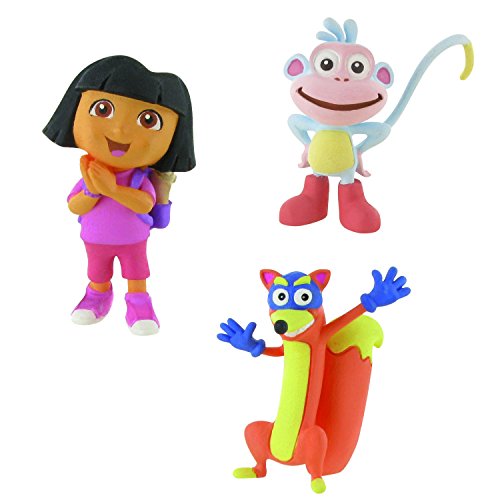 Comansi Lote 3 Figuras Dora la Exploradora: Ilusión   Botas   Swipper