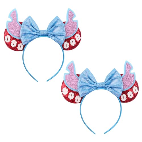 SAIIURV 2 piezas Orejas de Ratón Diademas con Lazo Decoración de