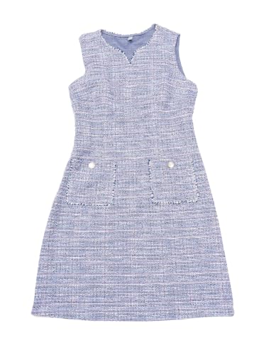 Image of Allegra K Tweed Dress for Women Elegant Plaid Sleeveless Business Casual Above the Knee Dresses