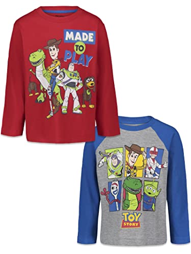 T-shirt Toy Story anti-irritation lot de 2 hauts manches longues garçon gris rouge