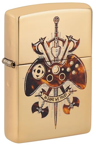 Image of Zippo Gamer Creed Design High Polish Brass Pocket Lighter