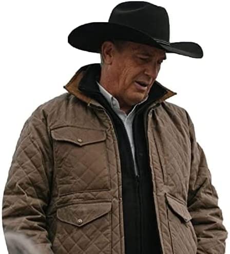 Men’s Kevin Costner John Dutton Yellowstone Jacket Quilted Brown Cotton Jacket3