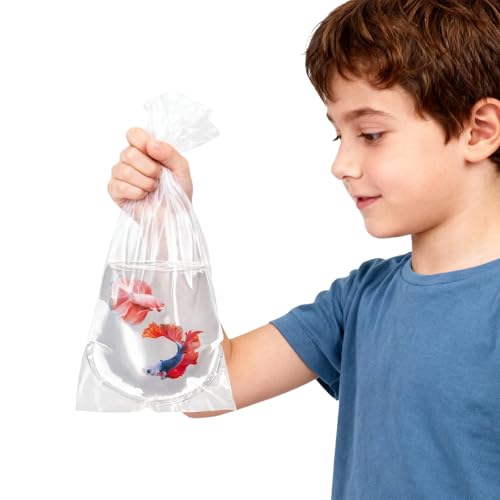 Fish Bags 100 Packs, 4x10' Round Bottom Double Seal Clear Live Fishes Bags Fish Transport Container...