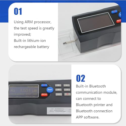 Tester digitale di rugosità, strumento ricaricabile di alta precisione per rilevazione accurata della rugosità di superficie